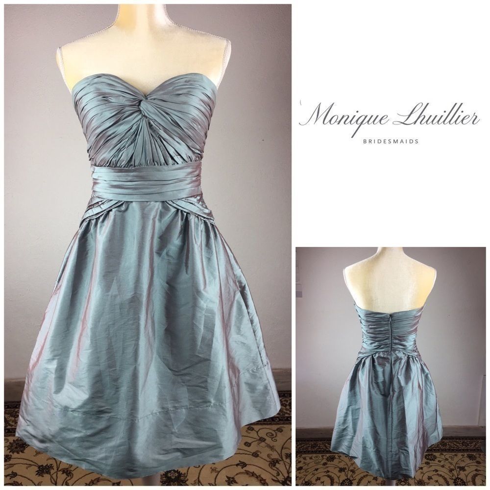 Monique Lhuillier Iridescent Taffeta Sz 8 Dress